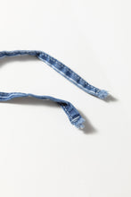 Load image into Gallery viewer, Blue Stripe Chambray Wide Leg Tied Elastic Waist Trousers
