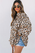 Load image into Gallery viewer, Jet Stream Oversized Leopard Print Balloon Sleeve Casual Shirt
