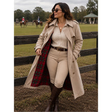 Load image into Gallery viewer, Vintage Richman Brother Plaid Classic Double-Breasted Trench Coat with Belt
