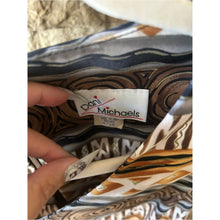 Cargar imagen en el visor de la galería, 90s Vintage Dani Michaels Brown &amp; Cream Tribal-Print Sleeveless Maxi Dress
