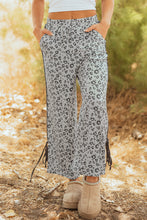Cargar imagen en el visor de la galería, Gray Leopard High Waist Side Bow Straight Leg
