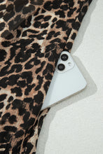 Load image into Gallery viewer, Brown Leopard Print Long Sleeve Short Shift Dress
