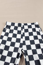 Cargar imagen en el visor de la galería, Black Checkerboard High Rise Casual Flared Pants
