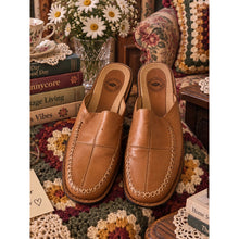 Load image into Gallery viewer, Nurture Women’s 100% Genuine Leather Slide Mules Clogs in Tan
