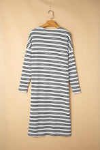 Cargar imagen en el visor de la galería, Black Stripe Print Open Front Duster Cardigan
