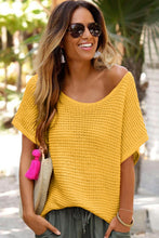 Cargar imagen en el visor de la galería, Ginger Solid Loose Knit Short Dolman Sleeve Sweater
