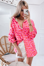 Load image into Gallery viewer, Rose Leopard Printed Button Up Loose Shirt
