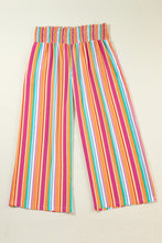 Load image into Gallery viewer, Orange Stripe Plus Size Boho Smocked Waist Loose Pants
