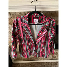 Cargar imagen en el visor de la galería, Rock &amp; Roll Cowgirl Patterned Blazer 100% Cotton Western-Aztec
