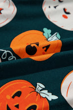 Cargar imagen en el visor de la galería, Orange Halloween Pattern Short Sleeve Shirt Pajama Set
