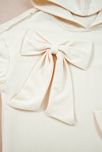 Cargar imagen en el visor de la galería, White Solid Color Cute Bow Detail Loose Hoodie
