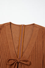 Load image into Gallery viewer, Cinnamon Solid Color Tie V Neck Sleeveless Corduroy Romper
