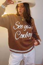 Load image into Gallery viewer, Coffee See You Cowboy Embroidered Western Graphic Sweater
