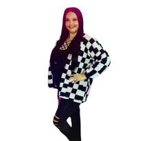 Load image into Gallery viewer, Black and White Checkerboard Sweater
