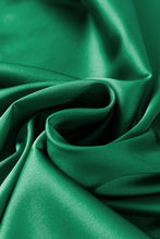 Load image into Gallery viewer, Dark Green Guipure Trim V Neck Satin Two-piece Set
