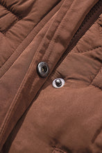 Cargar imagen en el visor de la galería, Coffee Longline Quilted Stand Collar Puffer Vest
