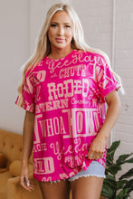 Load image into Gallery viewer, Rose Howdy Cowboy Letter Printed Western Fashion Tee
