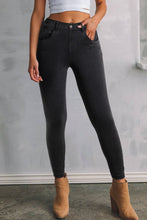 Cargar imagen en el visor de la galería, Black Skinny Fit Ankle High Waist Jeans
