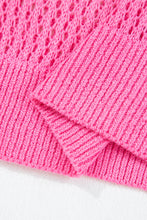 Load image into Gallery viewer, Sachet Pink Sweet Bow Decor Hollow Out Knitted Drop Shoulder Sweater

