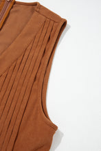 Load image into Gallery viewer, Cinnamon Solid Color Tie V Neck Sleeveless Corduroy Romper
