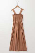 Load image into Gallery viewer, Dusty Pink Ruffled Shirred Wide Leg Sleeveless Jumpsuit
