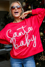 Cargar imagen en el visor de la galería, Fiery Red Christmas Santa Baby Tinsel Graphic Sweatshirt
