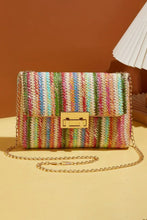 Cargar imagen en el visor de la galería, Strawberry Pink Bohemian Woven Gold Chain Shoulder Bag
