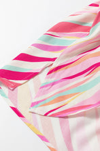 Cargar imagen en el visor de la galería, Multicolour Abstract Print High Low Short Sleeve Blouse
