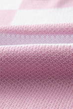 Cargar imagen en el visor de la galería, Pink Checkered Trendy Sleeve Sweater
