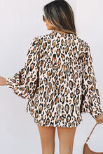 Load image into Gallery viewer, Jet Stream Oversized Leopard Print Balloon Sleeve Casual Shirt

