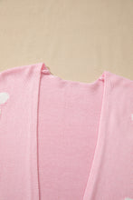 Cargar imagen en el visor de la galería, Pink Floral Print Knitted Open Front Loose Cardigan
