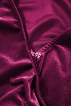 Cargar imagen en el visor de la galería, Red Dahlia Velvet Surplice Neck Ruffled Sleeve High Waist Romper
