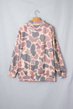 Cargar imagen en el visor de la galería, Multicolour Camo Print Howdy Western Style Baggy Pullover Sweatshirt
