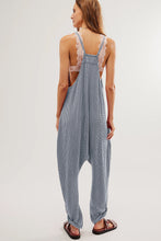 Load image into Gallery viewer, Gray Waffle Knit Spaghetti Straps Loose Fit Jumpsuit
