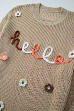 Cargar imagen en el visor de la galería, Parchment Hello Floral Embroidered Knit Loose Sweater
