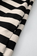 Load image into Gallery viewer, Black Stripe Collared V Neck Long Sleeve Loose Casual Dress
