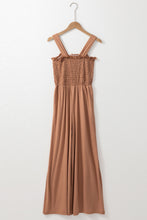 Load image into Gallery viewer, Dusty Pink Ruffled Shirred Wide Leg Sleeveless Jumpsuit
