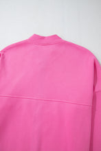 Cargar imagen en el visor de la galería, Bright Pink Solid Seamed Zipper Jacket and Drawstring Waist Pants Set
