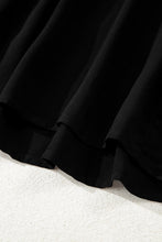 Load image into Gallery viewer, Black Hidden Buttons Short Sleeve Ruffle Tiered Long Flared Dress
