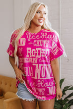 Load image into Gallery viewer, Rose Howdy Cowboy Letter Printed Western Fashion Tee
