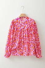 Load image into Gallery viewer, Rose Red Oversized Leopard Print Balloon Sleeve Casual Shirt
