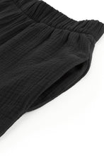 Cargar imagen en el visor de la galería, Black Textured High Waist Ruffled Bell Bottom Pants
