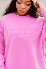 Load image into Gallery viewer, Bonbon COFFEE Letter Embossed Casual Sweatshirt
