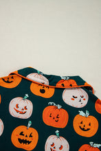 Cargar imagen en el visor de la galería, Orange Halloween Pattern Short Sleeve Shirt Pajama Set
