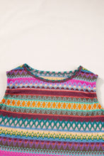 Cargar imagen en el visor de la galería, Purple Ethnic Wavy Pattern Round Neck Sleeveless Top
