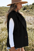 Load image into Gallery viewer, Black Sherpa Stand Collar Jacket Vest
