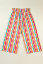 Load image into Gallery viewer, Orange Stripe Plus Size Boho Smocked Waist Loose Pants
