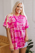 Load image into Gallery viewer, Rose Howdy Cowboy Letter Printed Western Fashion Tee
