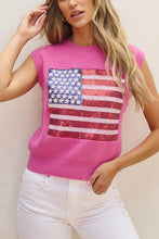 Load image into Gallery viewer, Bonbon Sparkling American Flag Knitted Vest
