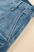 Load image into Gallery viewer, Dusk Blue Multi Buttons Medium Wash Straight Loose Leg Jeans
